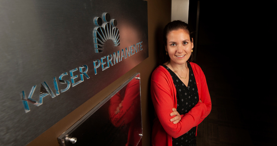 Jennifer Taylor, a PhD candidate, is an intern with Kaiser Permanente on August 16, 2018 in Oakland, CA. Graduate internships help graduate students determine career direction. Jennifer Taylor is a recently graduated doctoral student in nutrition biology who is interning doing health analytics for Kaiser Permanente. (Gregory Urquiaga/UC Davis)