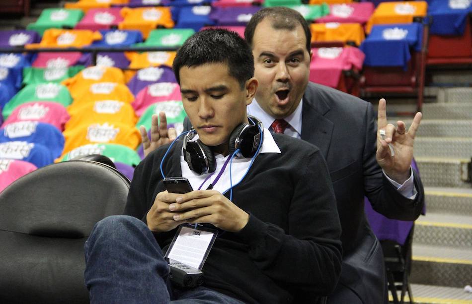 Pregame fun with fellow UC Davis alum and Sacramento Kings broadcaster Jason Ross.