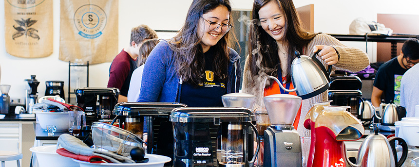 two women in an engineering lab