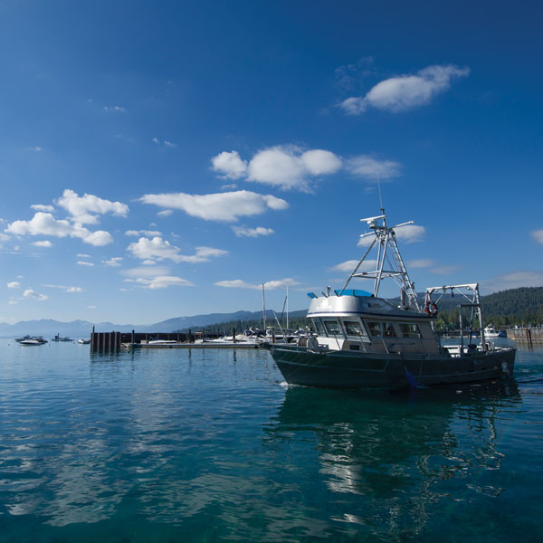 boat A UC Davis research boat on Lake Tahoe