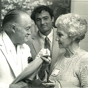 bob-dunning-bob-hope-web Bob Dunning with his mother, Dorothy, and Bob Hope in 1985