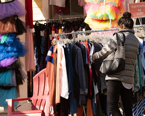 davis-downtown-2 A person shops for secondhand clothing