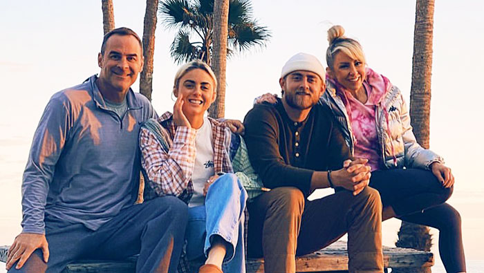 johnson-family-aggie-families-700x395 Left to right: Bret Johnson, Cierra O'Day, Brock Johnson and Chalene Johnson