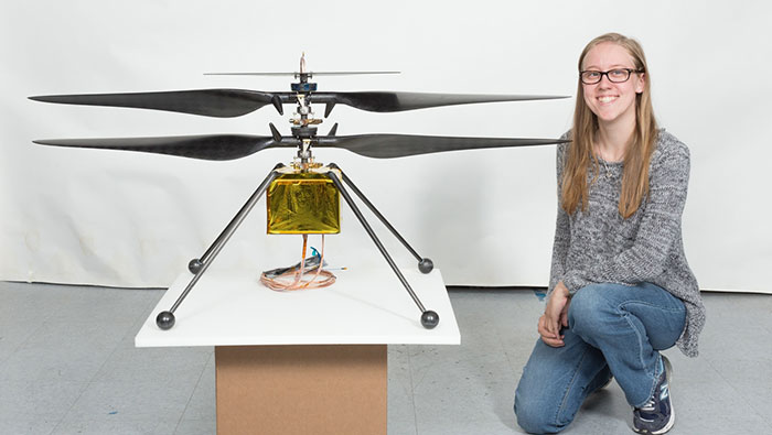 langberg_alumni_700x395 Sara Langberg with the rover helicopter