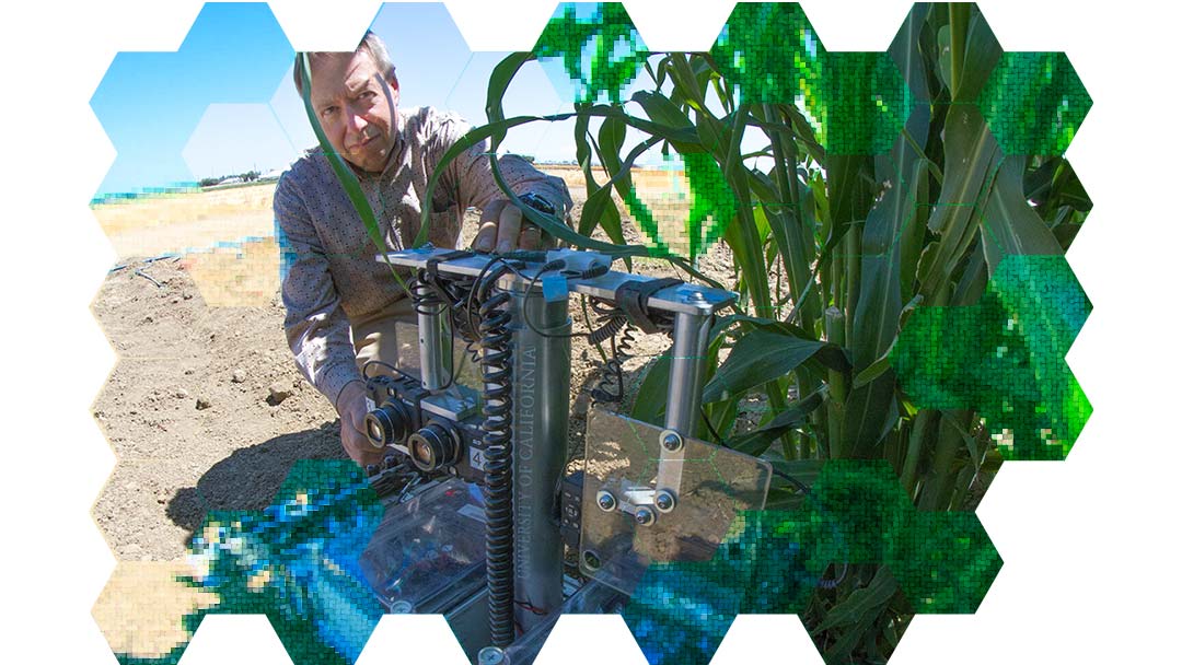 paradigm-shift-slaughter Professor David Slaughter with a machine in a farm field