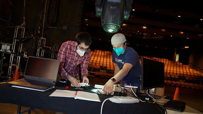 satellite-theater-700x395 Adam Zufall and Billy Mazotti on stage at the Main Theatre