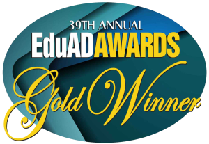 Graphic reads: 39th annual EduAdAwards gold winner