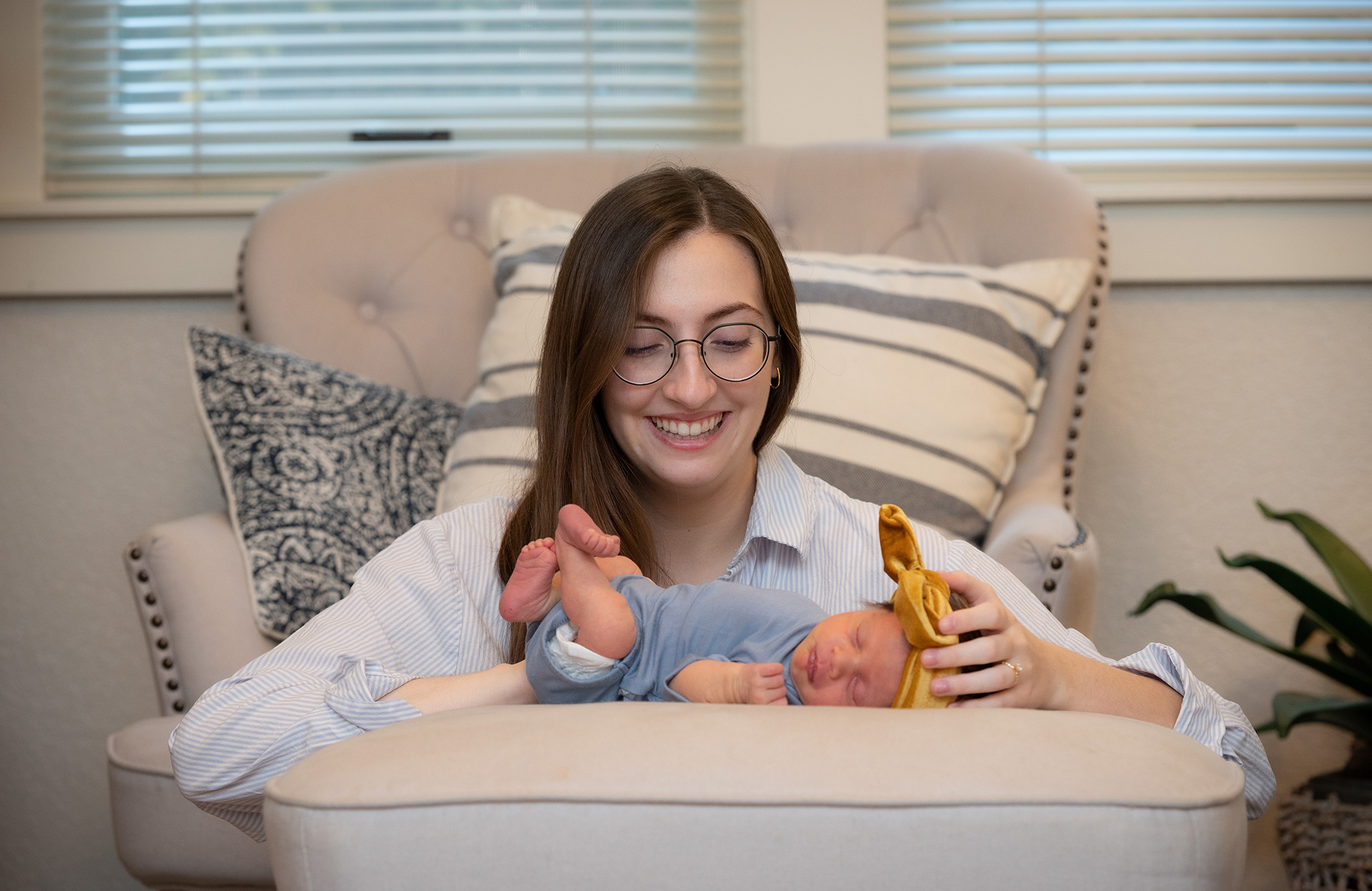 Emily and Robbie, 15 days after her birth