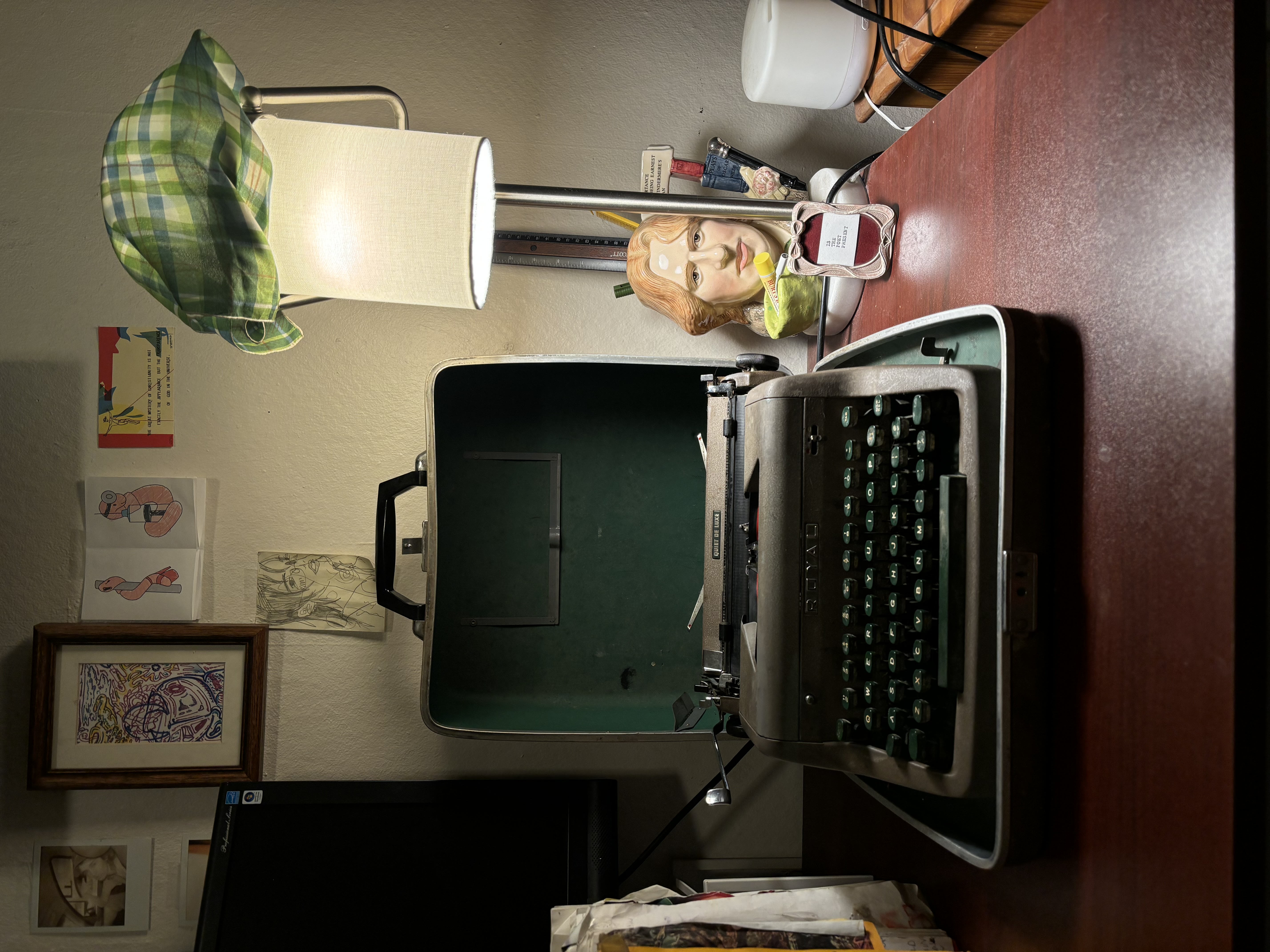 Trevor Bashaw's writing space and typewriter