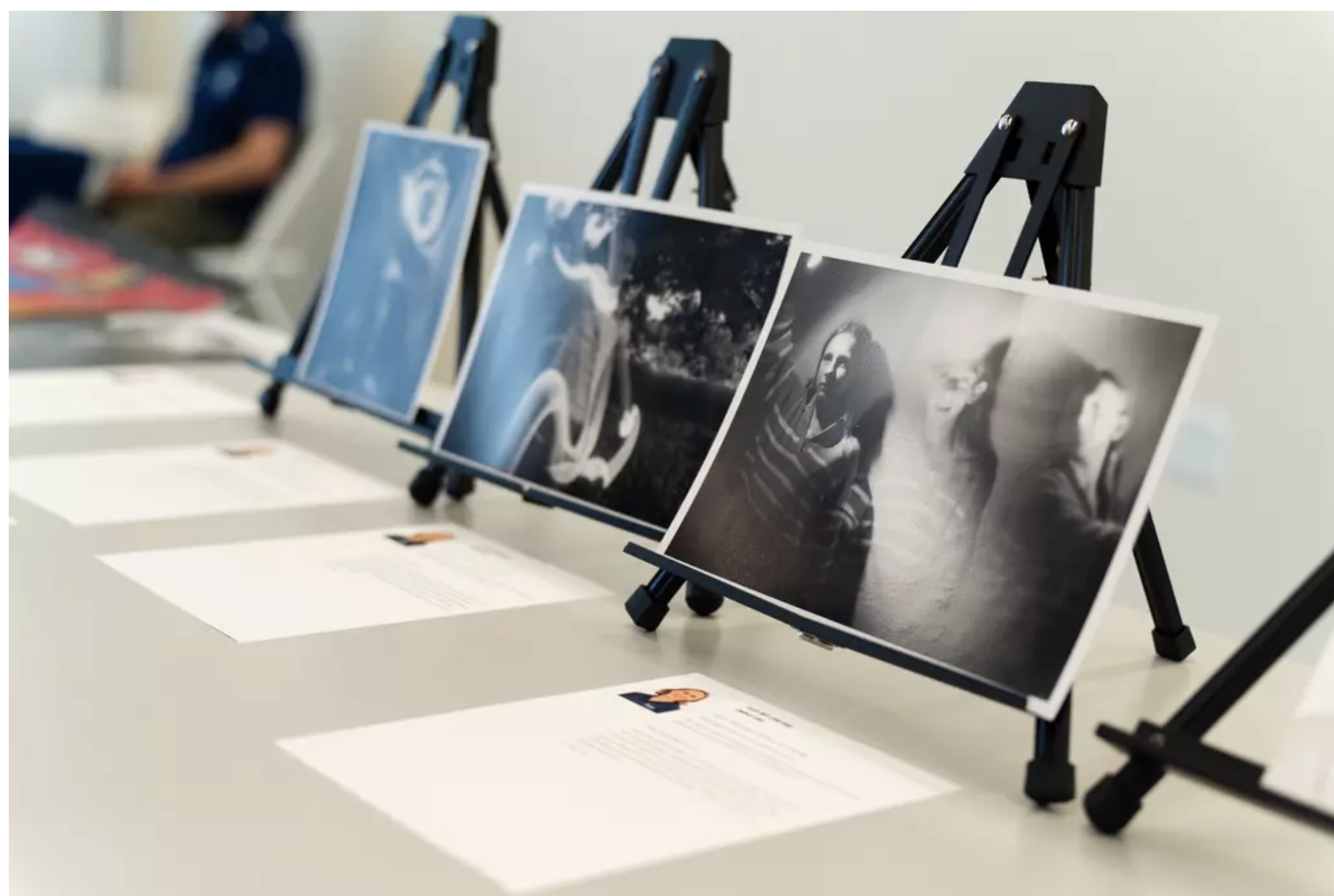 Photos on easels