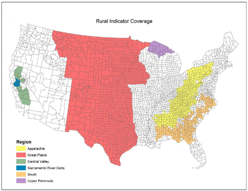 Map of United States with central U.S. in red.