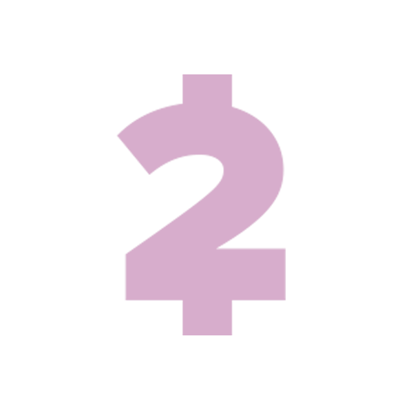 A two with lines extending from the top and bottom to indicate currency