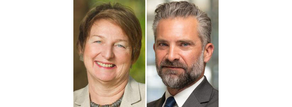 2 headshots: Joanna Regulska, UC Davis faculty; and Zachary Frieders, UC Davis director