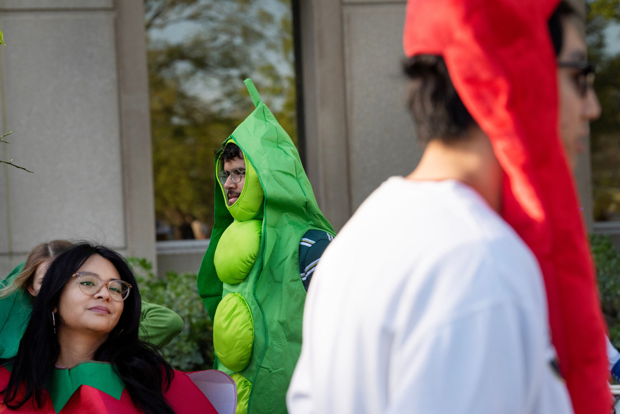 Picnic Day 2023 person in pea costume