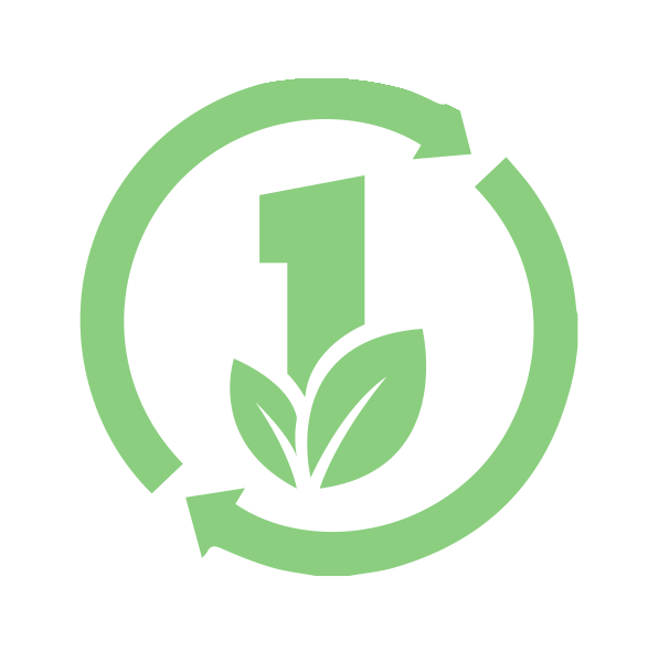number one icon with leaves