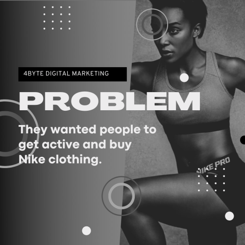 A woman runs in a black-and-white Nike ad.