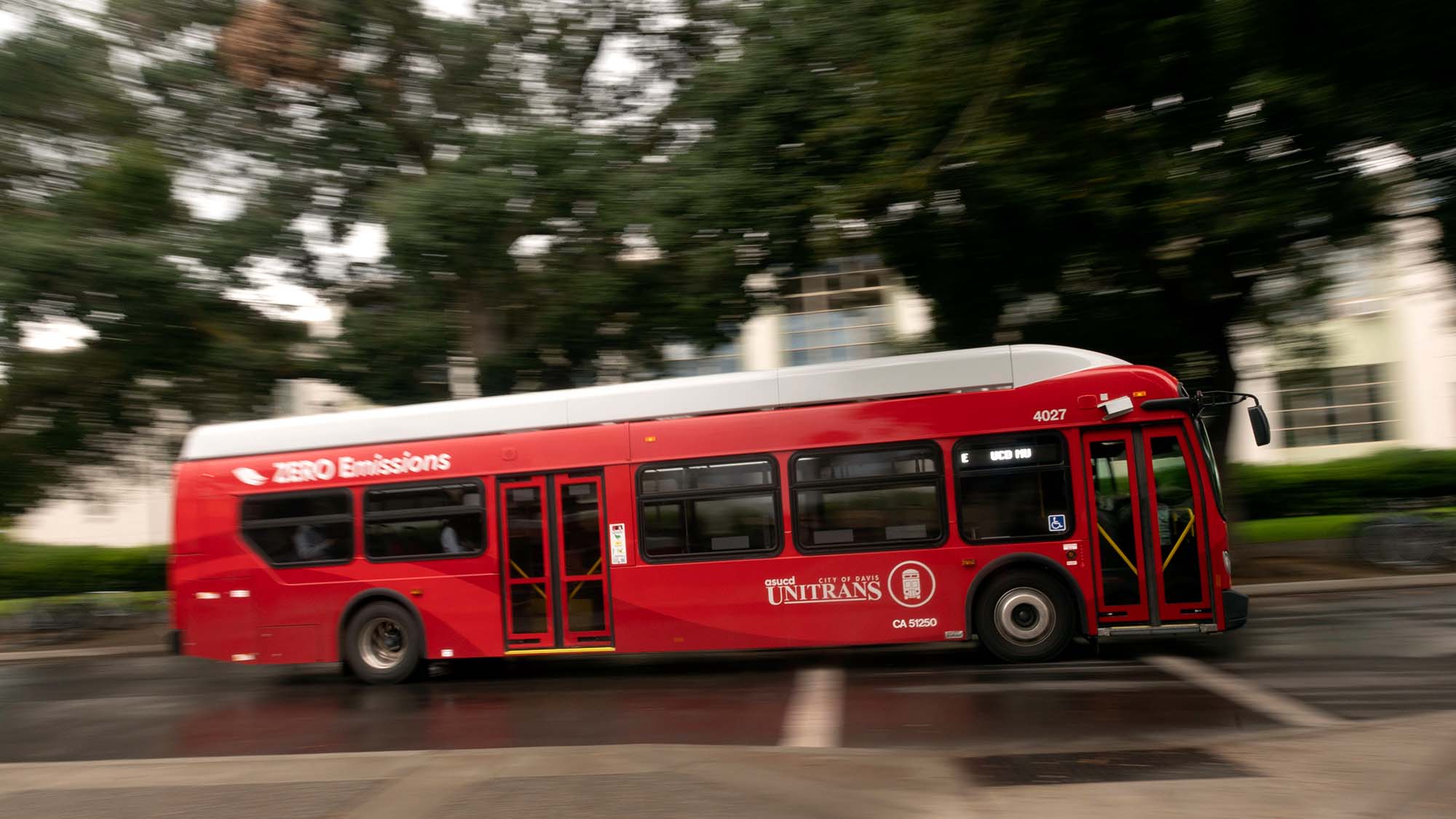 Unitrans bus driving.