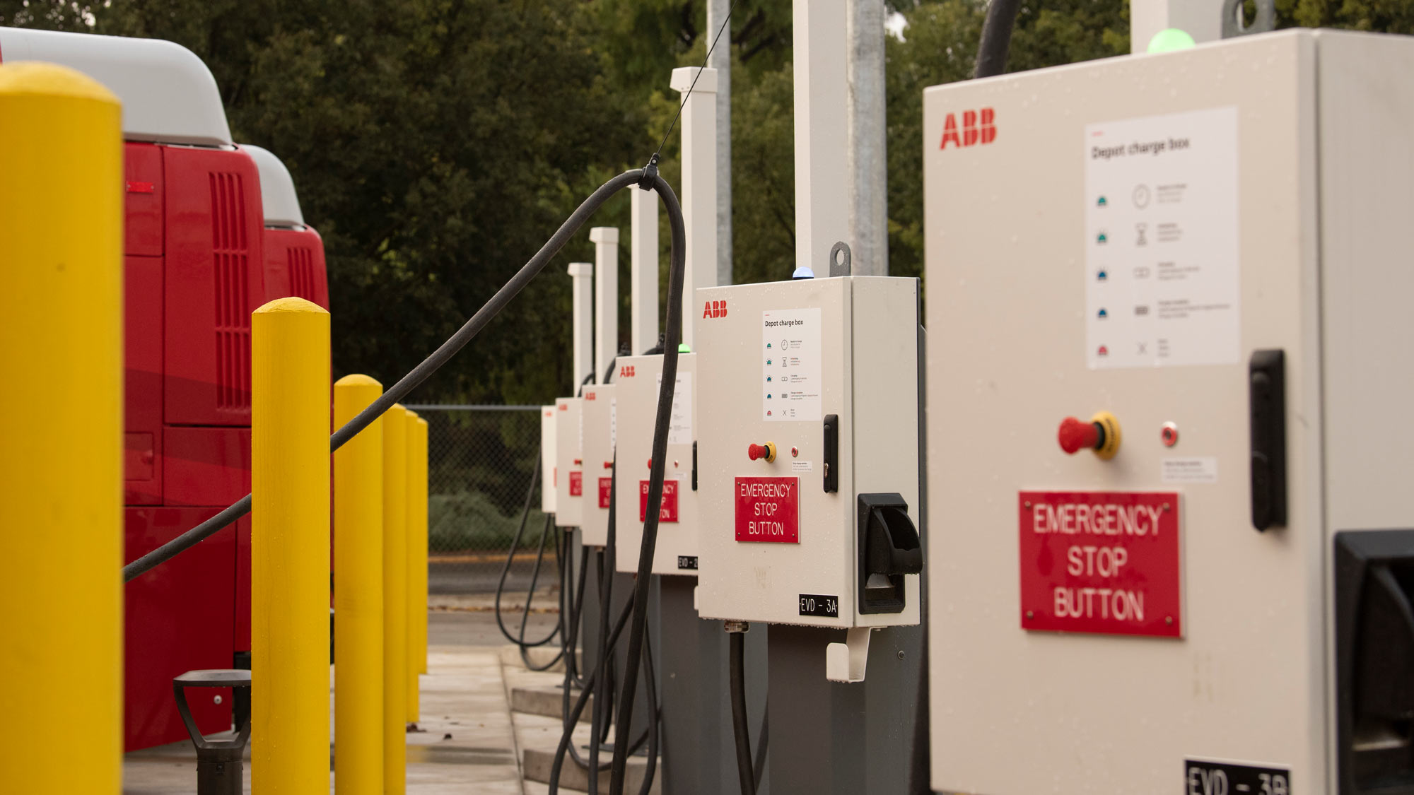 Electric bus charging stations