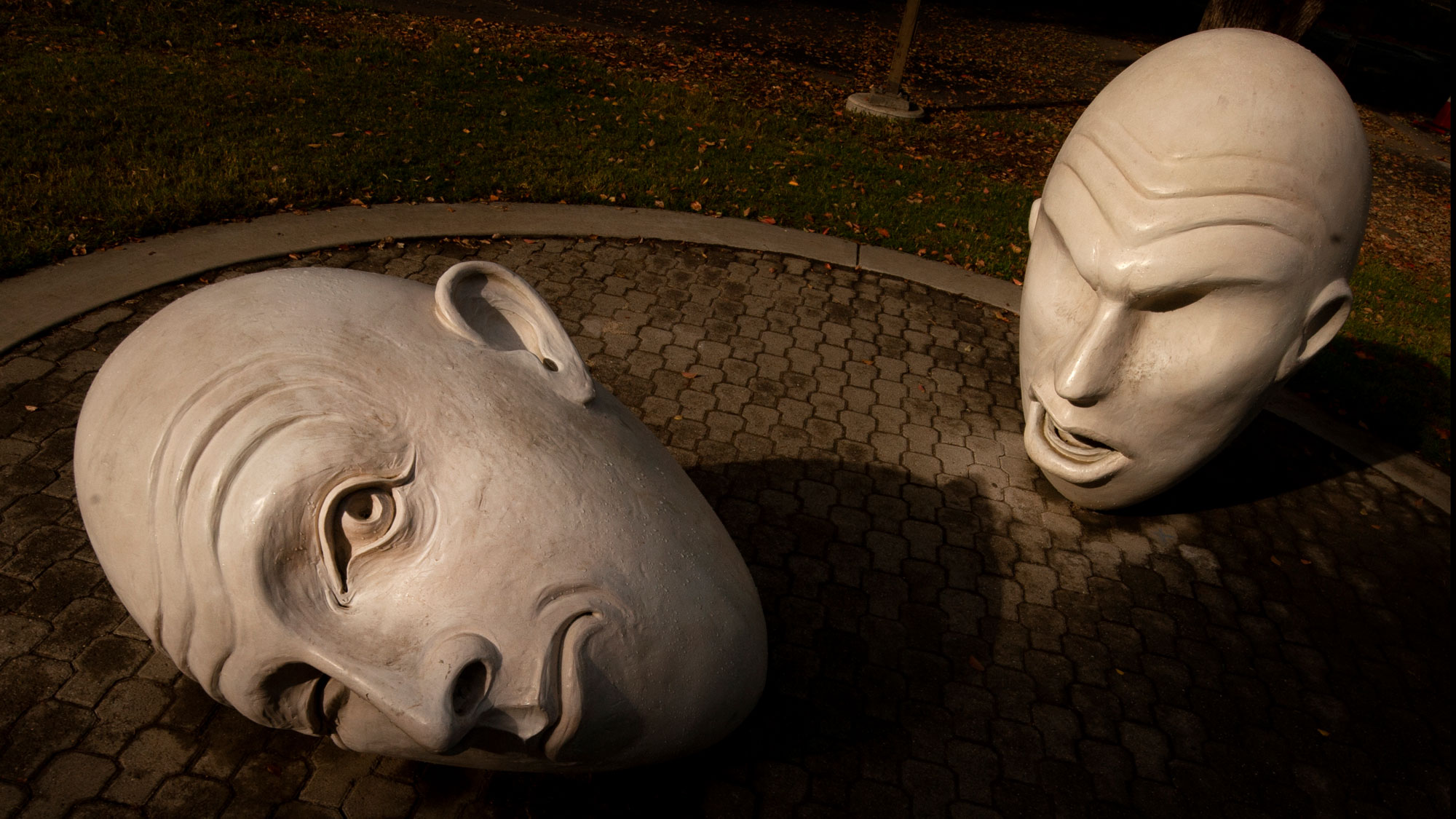 "Yin & Yang" Egghead sculptures