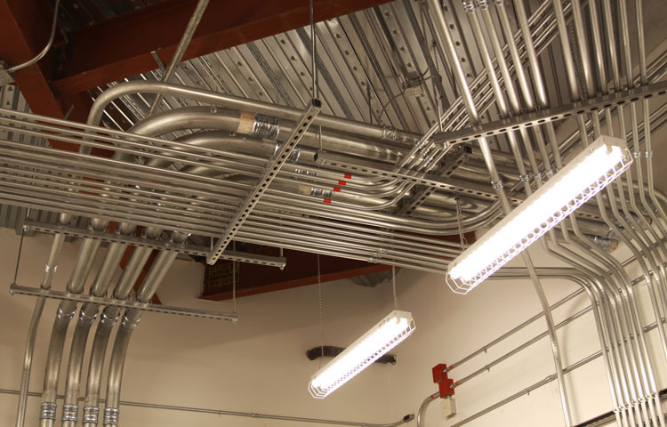 Conduit in ceiling at new art museum