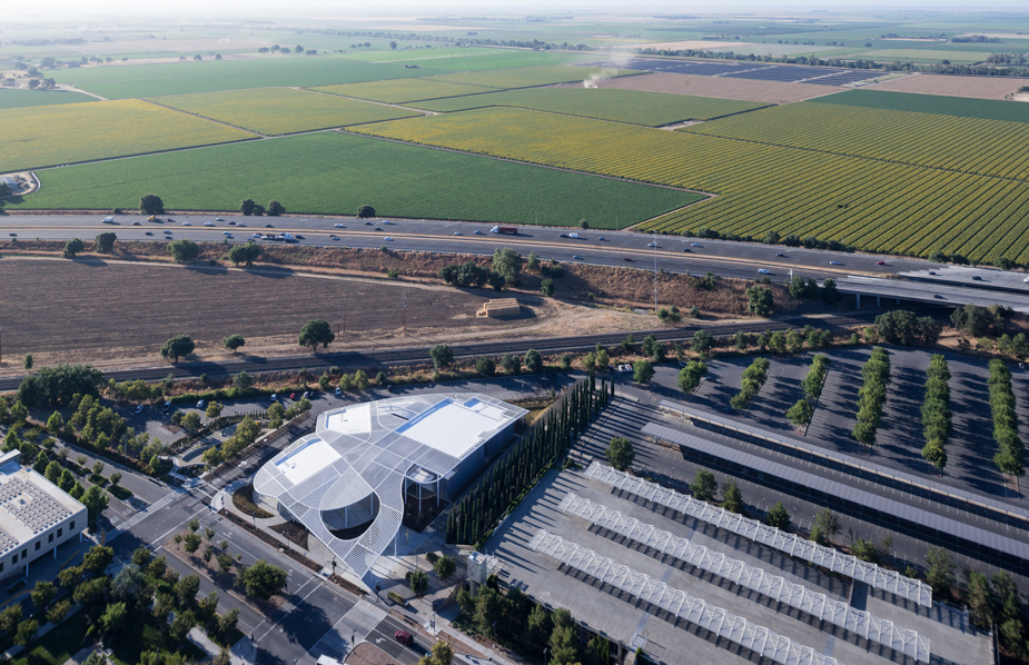 Aerial of museum.