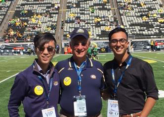 Ralp J. Hexter and ASUCD leaders on sidelines