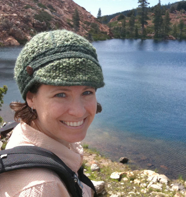 Gail Patricelli, hiking at a lake