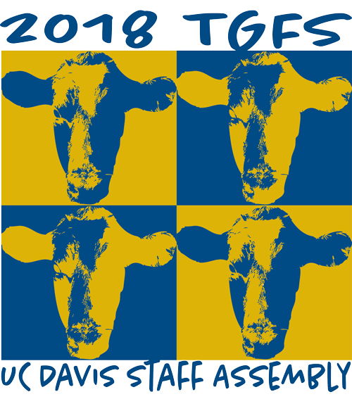 four head of cattle, in blue and gold