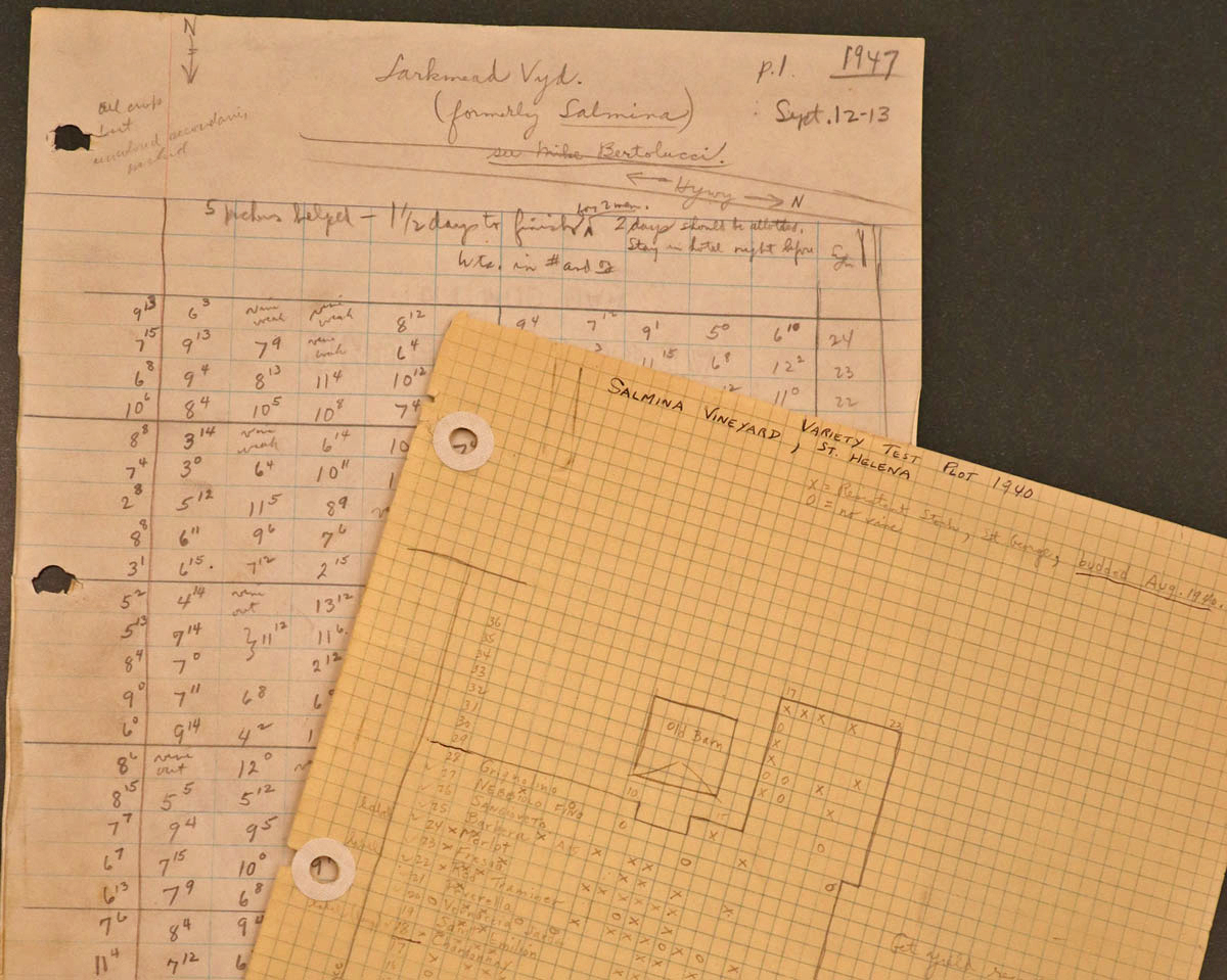 Handwritten data and map