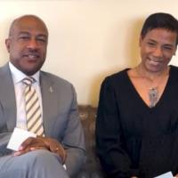 Chancellor May and LeShelle in the Chancellor's office in Mrak Hall