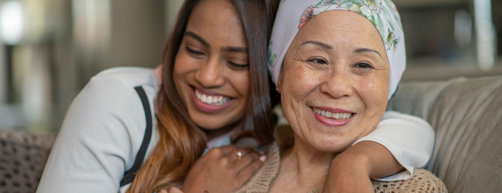 two family members embracing