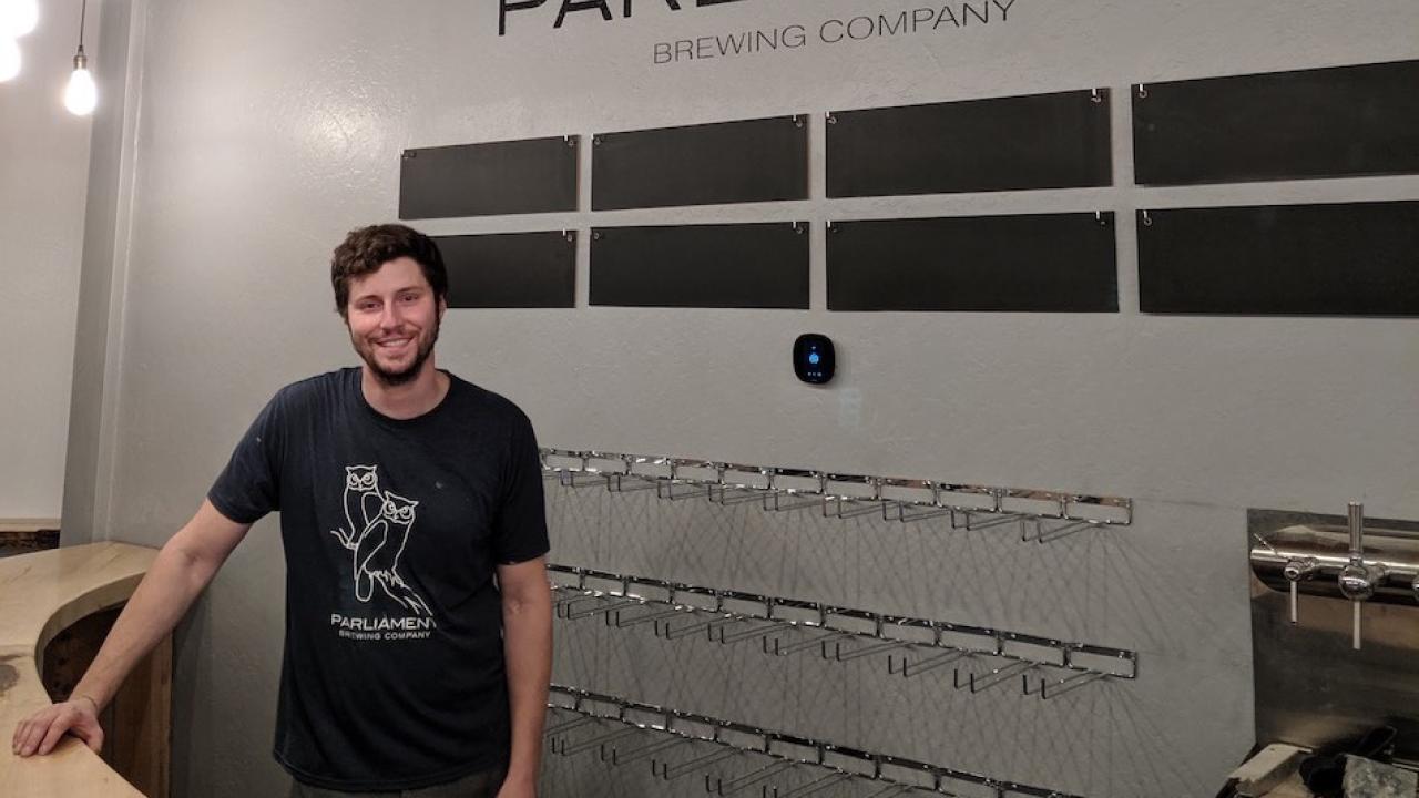 Justin Bosch inside his Rohnert Park brewery, Parliament Brewing Company. (Adam Bosch, Parliament Brewing Company)