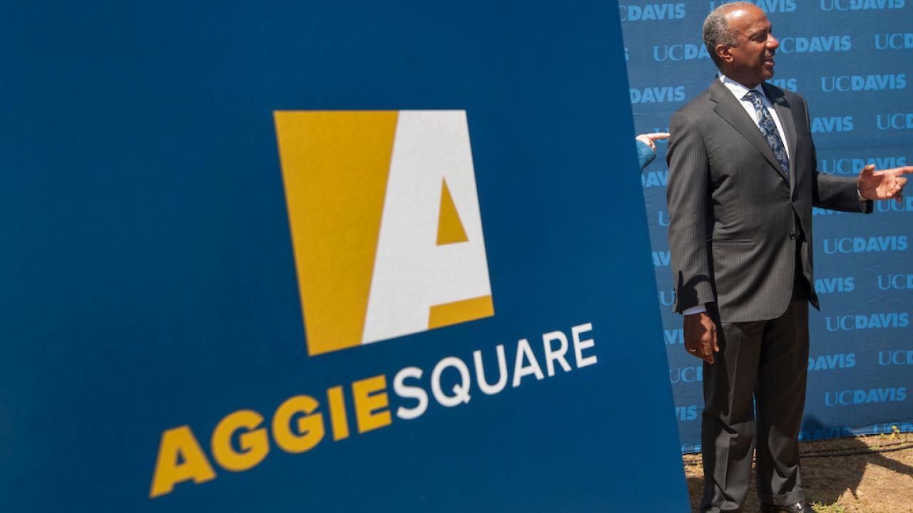 Chancellor May at Aggie Square