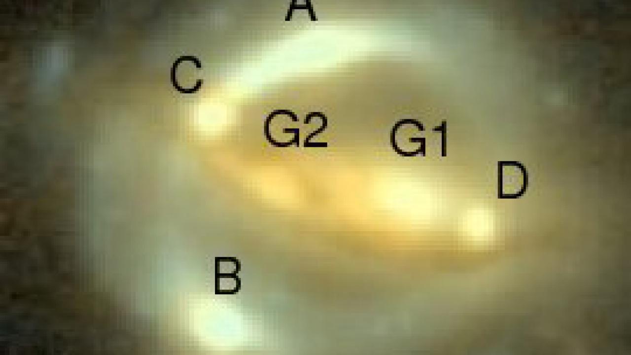 Hubble Space Telescope photo of a gravitational lens