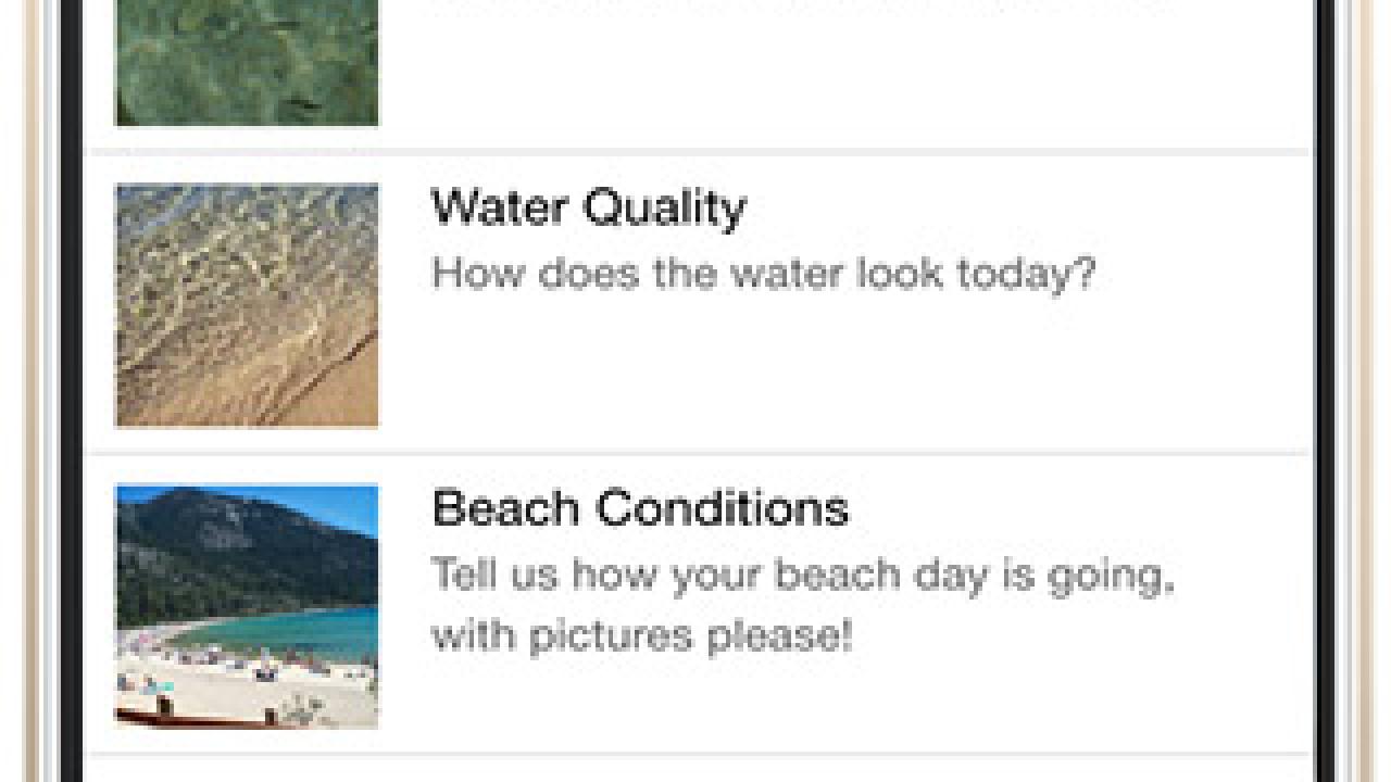The citizen science app launched by UC Davis Tahoe Environmental Science Center lets beach-goers contribute to data about the lake. 
Credit: UC Davis 