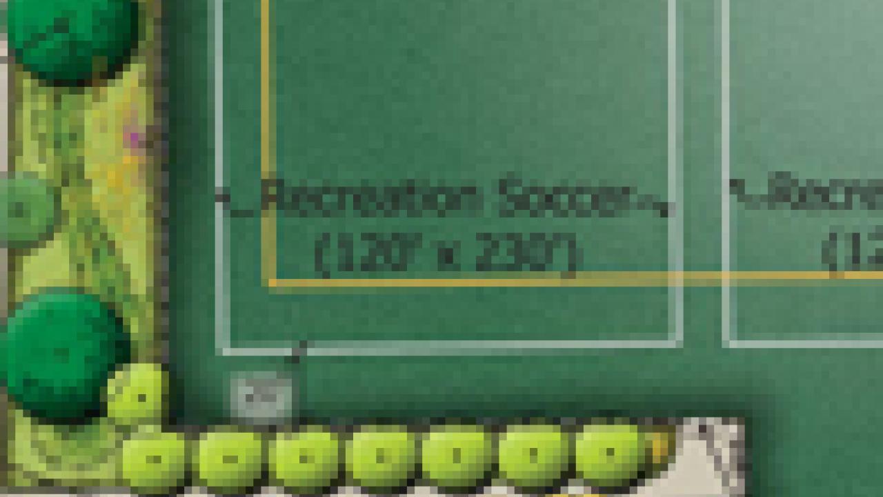 Graphic: Drawing of Dairy Road Intramural Field turf conversion project (cropped)