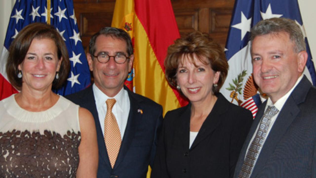 Photo: Chancellor Linda Katehi and her husband, Spyros Tseregounis, and Alan Solomont, U.S. ambassador to Spain, and his wife, Susan Solomont.
