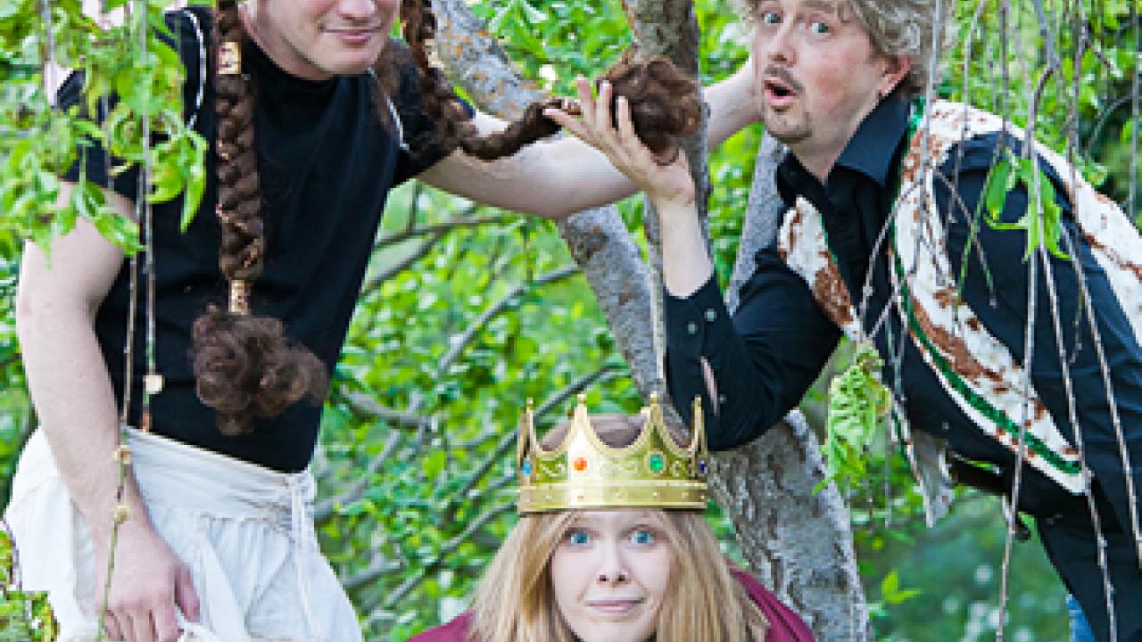 Photo: Daniel Storrow, Steph Hankinson and Kris Ide in the Davis Shakespeare Ensemble's "The Complete Works of William Shakespeare (Abridged)"