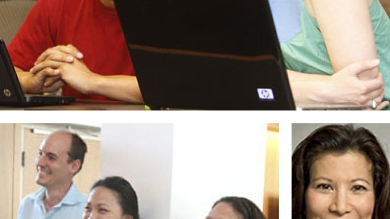PHOTOS: Law students Errol Dauis, Remy Goldsmith, 
Scott Tester and Samantha-Marie Bautista, plus law school administrator Cristina Gapasin; and Tani