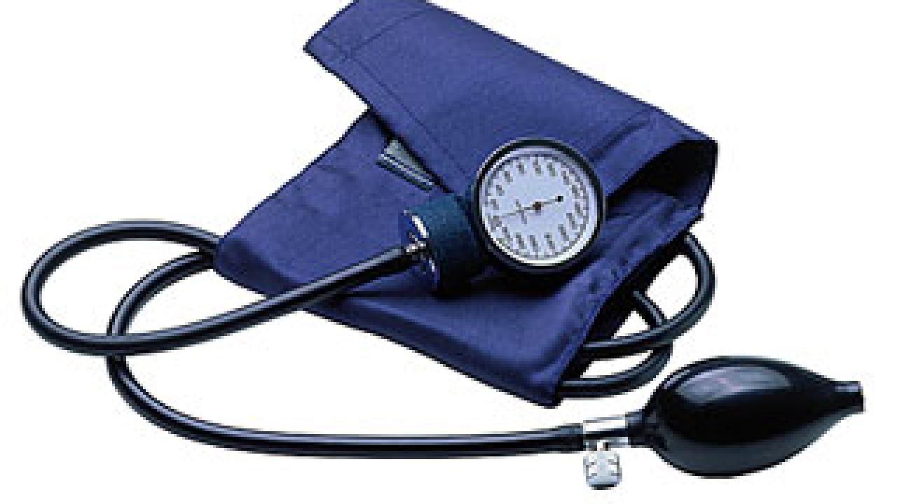Photo image: blood pressure sleeve and pump
