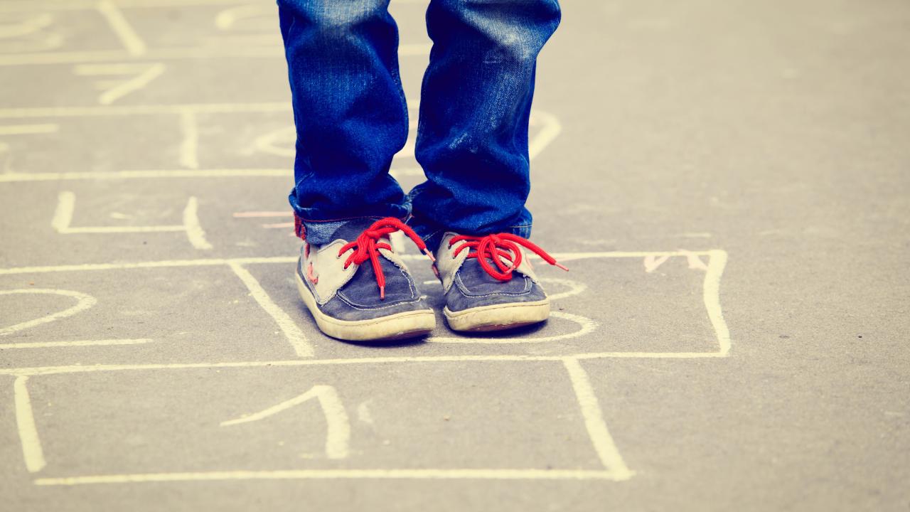 boy hopscotch