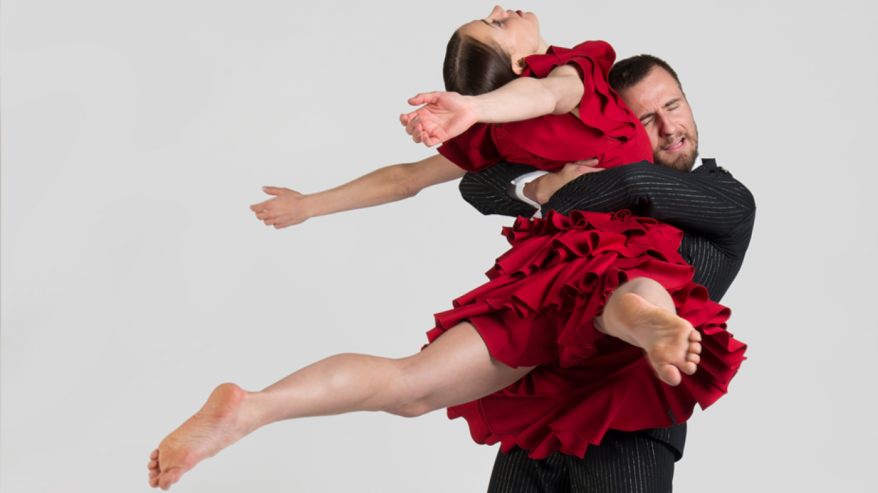 Man and woman, dancing, in "Carmen."