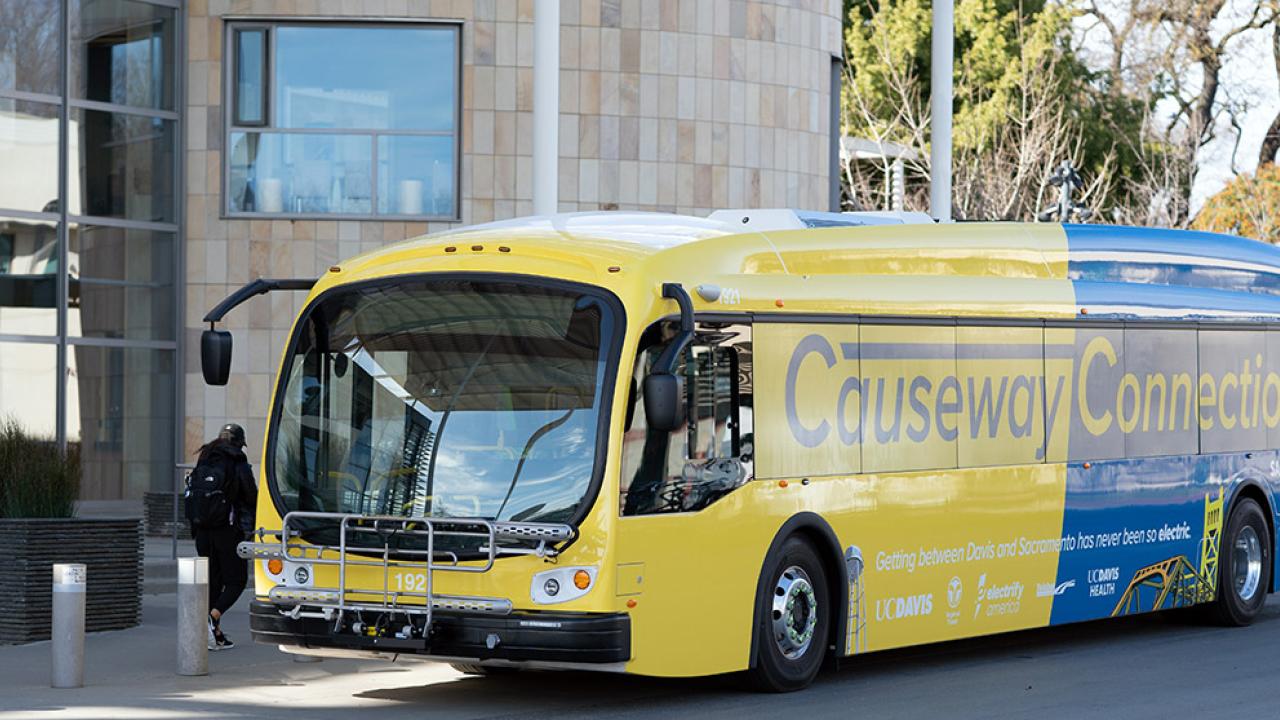 Bus wrapped in Causeway Connection vinyl.