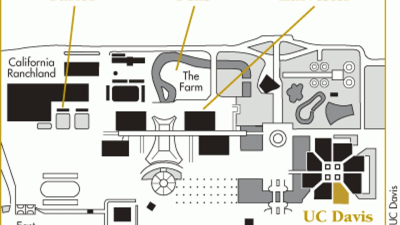 Map showing location of UC Davis pavilion at the California State Fair