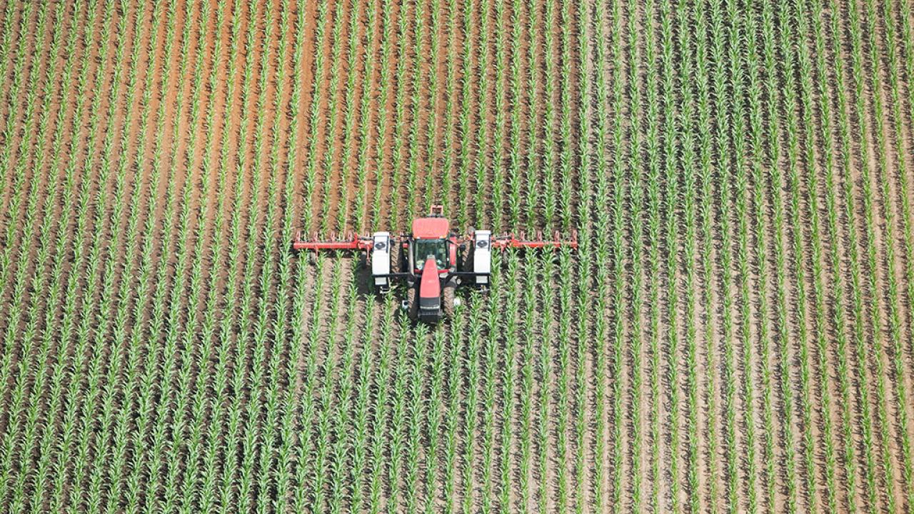 tractor on field