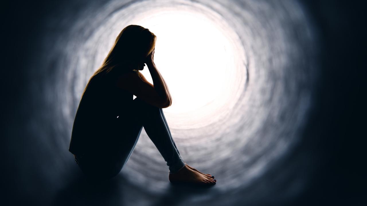 Woman in tube