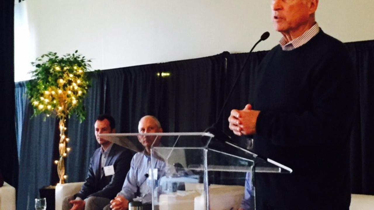 Gov. Brown at UC Davis climate symposium.