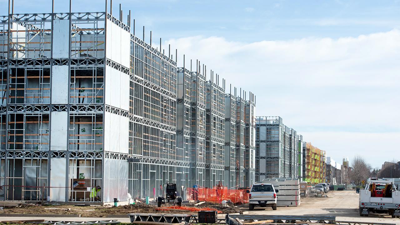 Buildings under construction.
