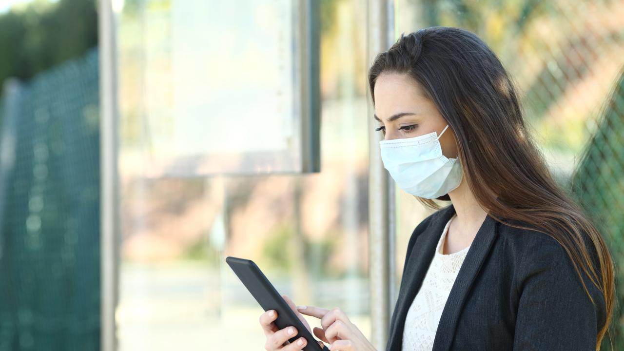Woman with mask