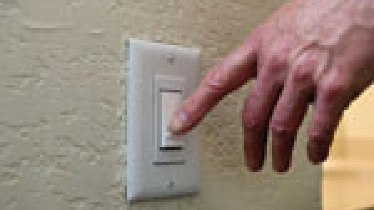 You need to switch them on, Lance Veit says of the bathroom lights in the Webster residence hall. But, in any of the hall&rsquo;s 83 bathrooms, if you forget to turn off the light when you leave, a motion detector in the fixture will do it for you&#2013266048;